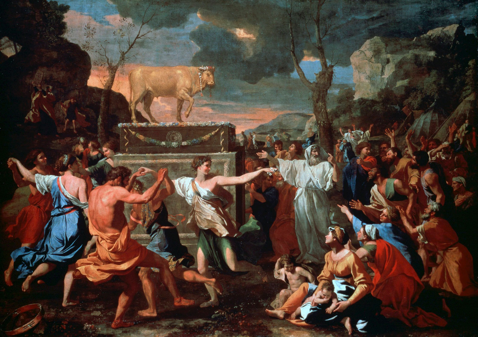 Dilema - závistlivý fejtón zdroj: https://www.britannica.com/topic/golden-calfAdoration-of-the-Golden-Calf-canvas-Nicolas-1634